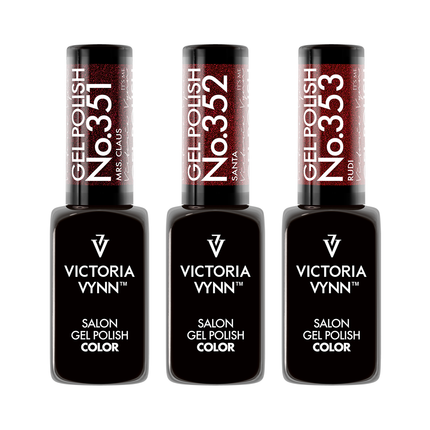 Victoria Vynn Salon Gellak | 3-pack | #351 Mrs Claus + #352 Santa + #353 Rudi