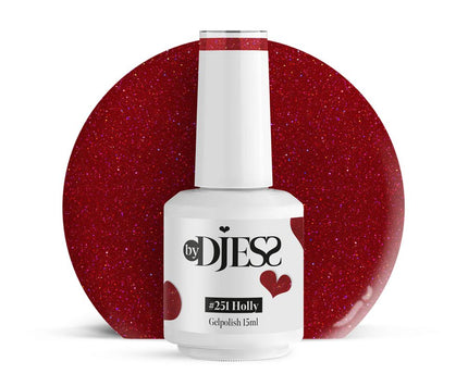 By Djess Gel Polish | Gellak | 4-pack | Christmas Glow #250 - #252 + Glossy Top - 15 ml