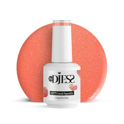 By Djess Gel Polish | Gellak | #277 Coral Sparkle - 15 ml
