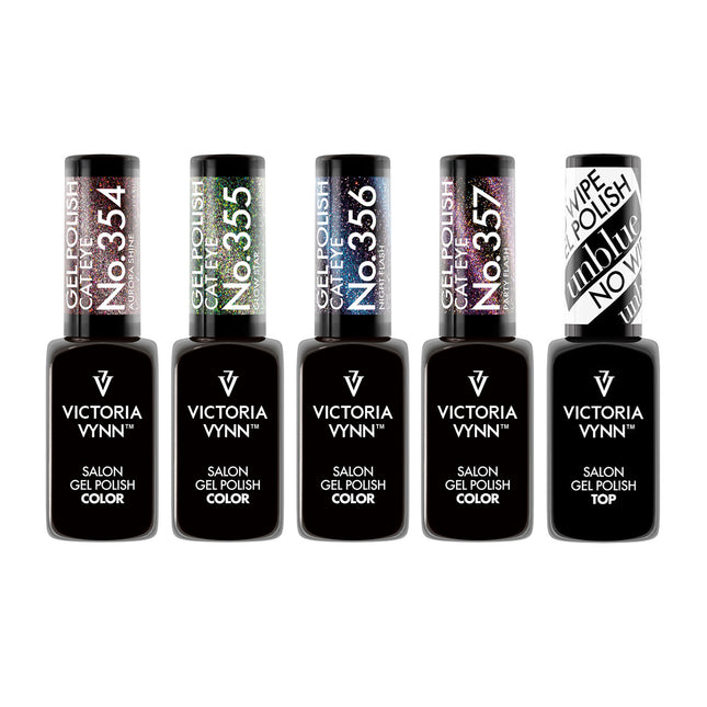 Victoria Vynn Salon Gel Polish | Cat Eye 4-pack + FREE Top Coat No Wipe Unblue