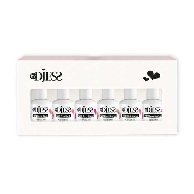 By Djess Gel Polish | Gellak | 6-pack | Summer Blush #274 - #279 - 8 ml + GRATIS colorwheel Summer Blush