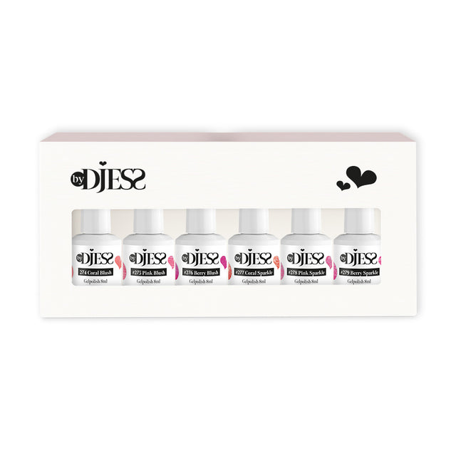By Djess Gel Polish | Gellak | 6-pack | Summer Blush #274 - #279 - 8 ml + GRATIS colorwheel Summer Blush