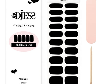 By Djess Gel Nail Stickers | Manicure | #108 Black-out