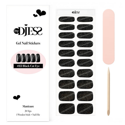 By Djess Gel Stickers | Manicure | #113 Black Cat Eye