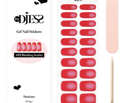 By Djess Gel Nail Stickers | Manicure | #119 Blushing Scarlet