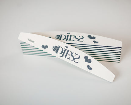 By Djess Vijl halve maan - grit 100/180 - wit - set 10 stuks