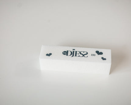 Vijl buffer blok - grit 100 - wit - By Djess