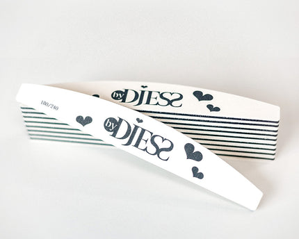 Vijl halve maan - grit 180/240 - wit - set 10 stuks - By Djess