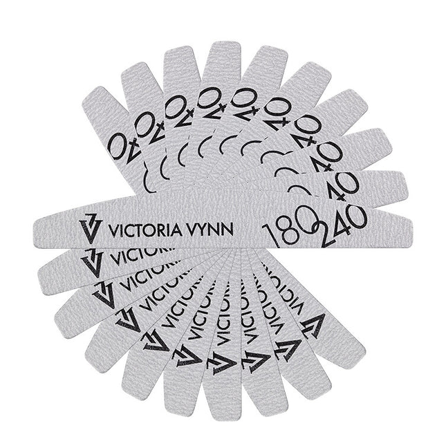 Half moon file - grit 180/240 - white - set of 10 - Victoria Vynn